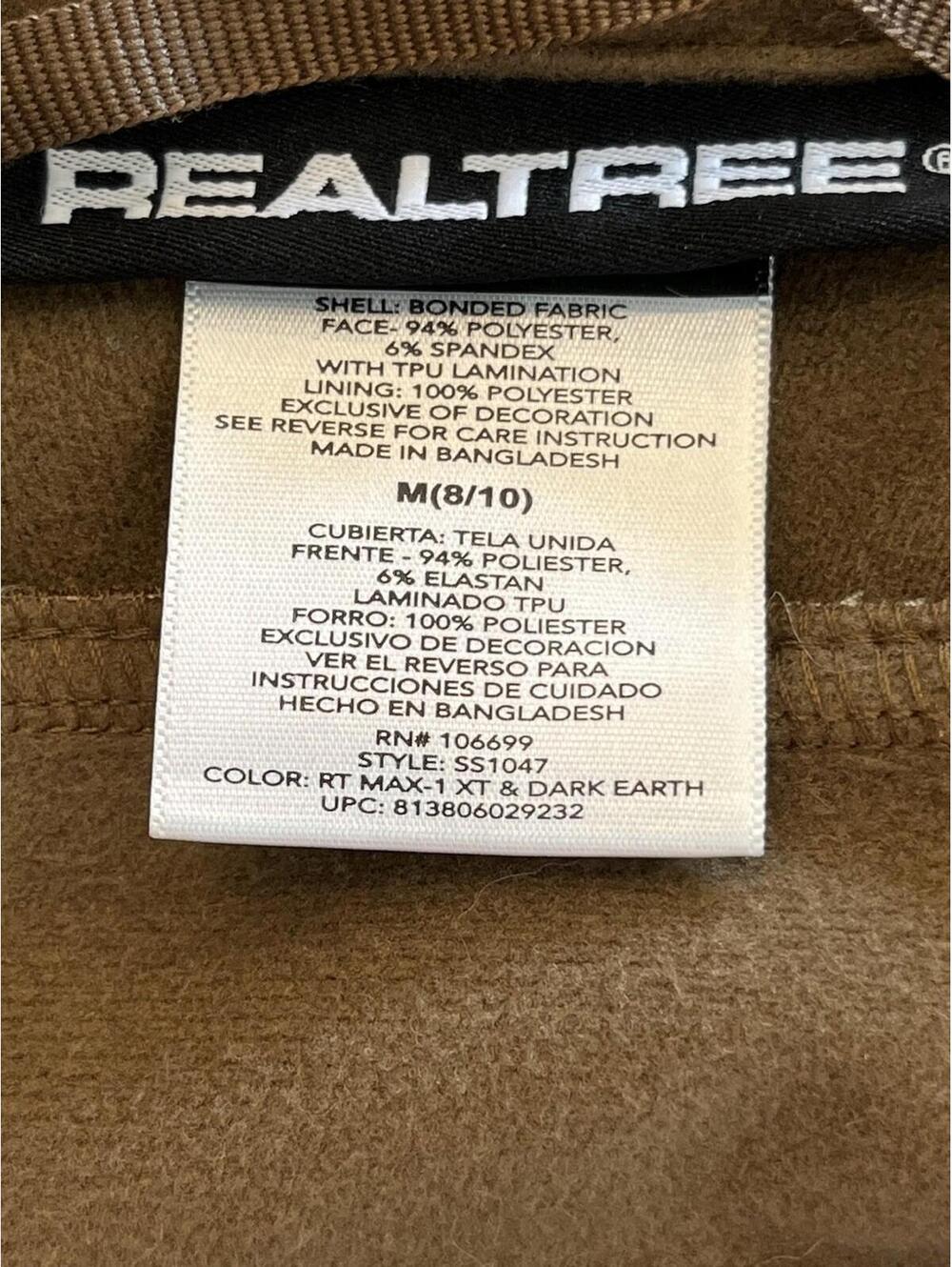REALTREE Jacket Camo MAX XT Scent Factor Womens SZ M 8-10  Style SS1047 - Picture 9 of 9